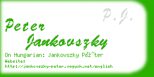 peter jankovszky business card